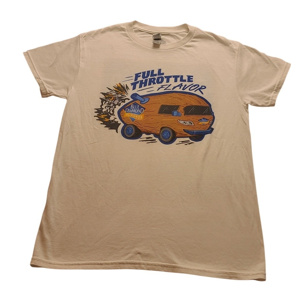 Gildan Blue Diamond Almonds Full Throttle Flavor Graphic T-Shirt Men's White S